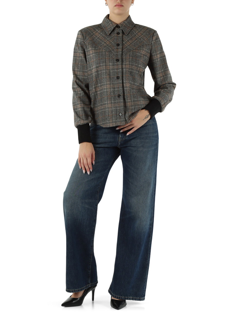NERO | Camicia BERTA in misto lana con spalline NERO | Camicia BERTA in misto lana con spalline