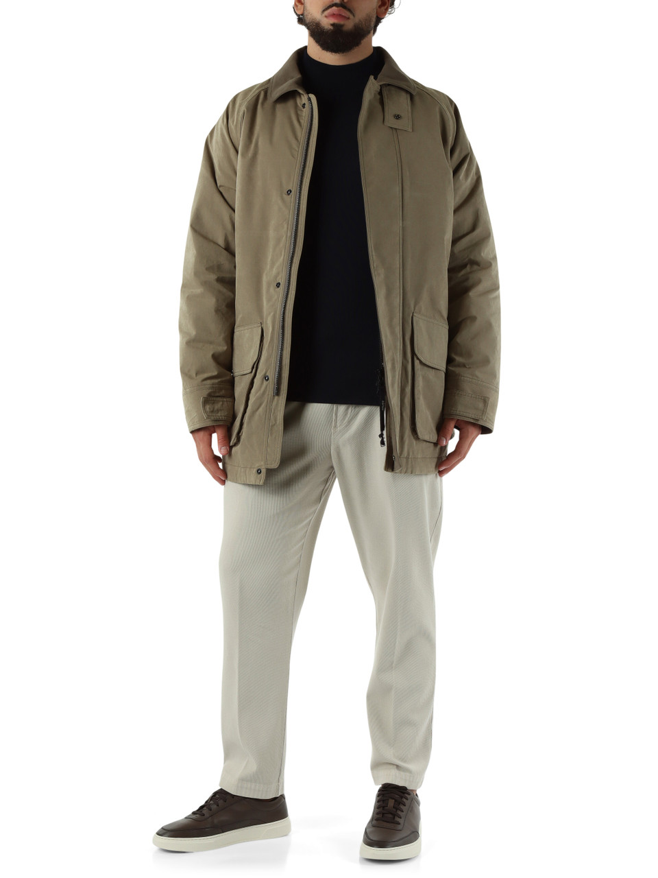 KAKI | Giaccone SCHAFER in misto cotone Dry Wax KAKI | Giaccone SCHAFER in misto cotone Dry Wax