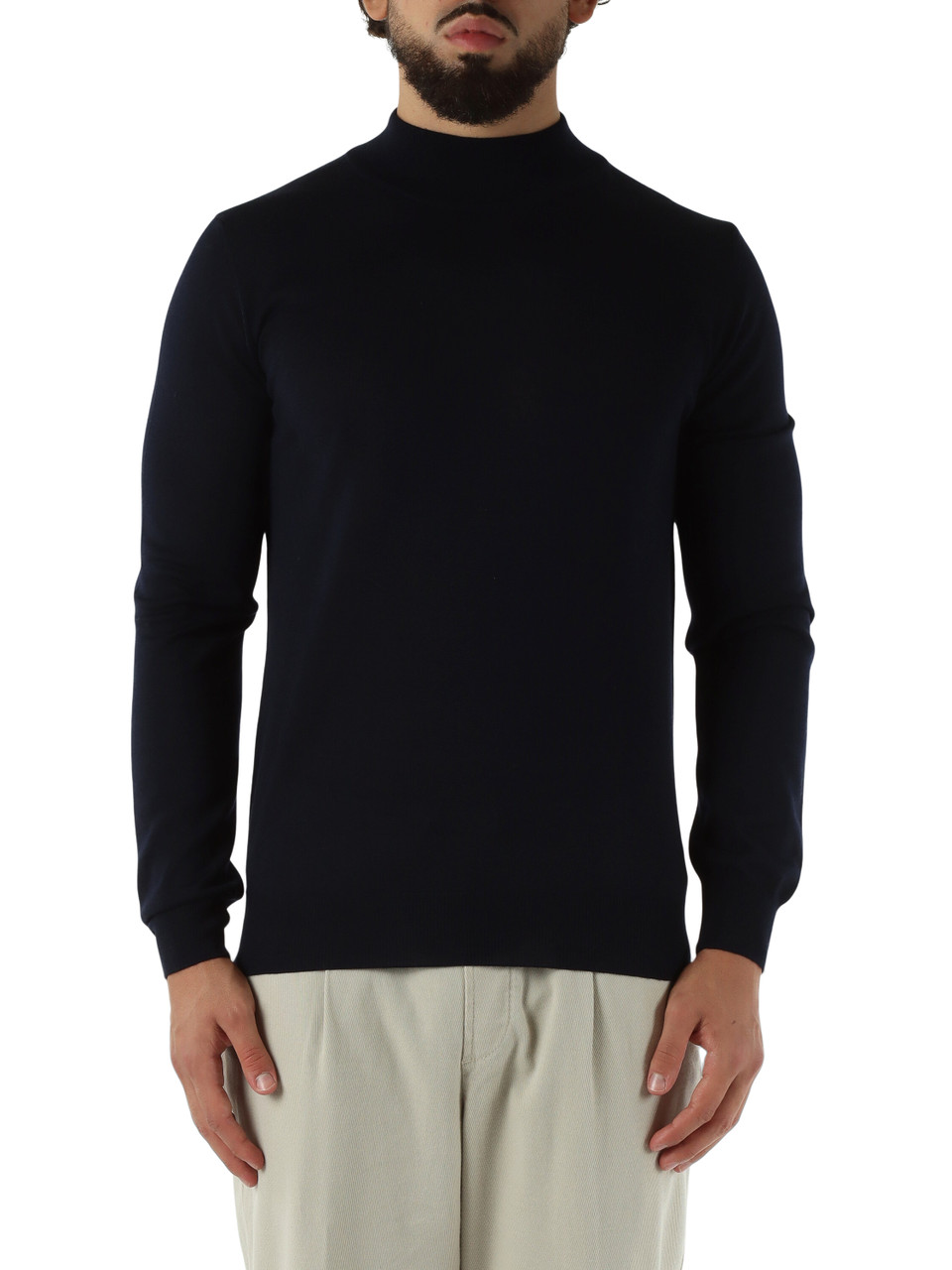 BLU SCURO | Maglia collo a lupetto in lana merino BLU SCURO | Maglia collo a lupetto in lana merino