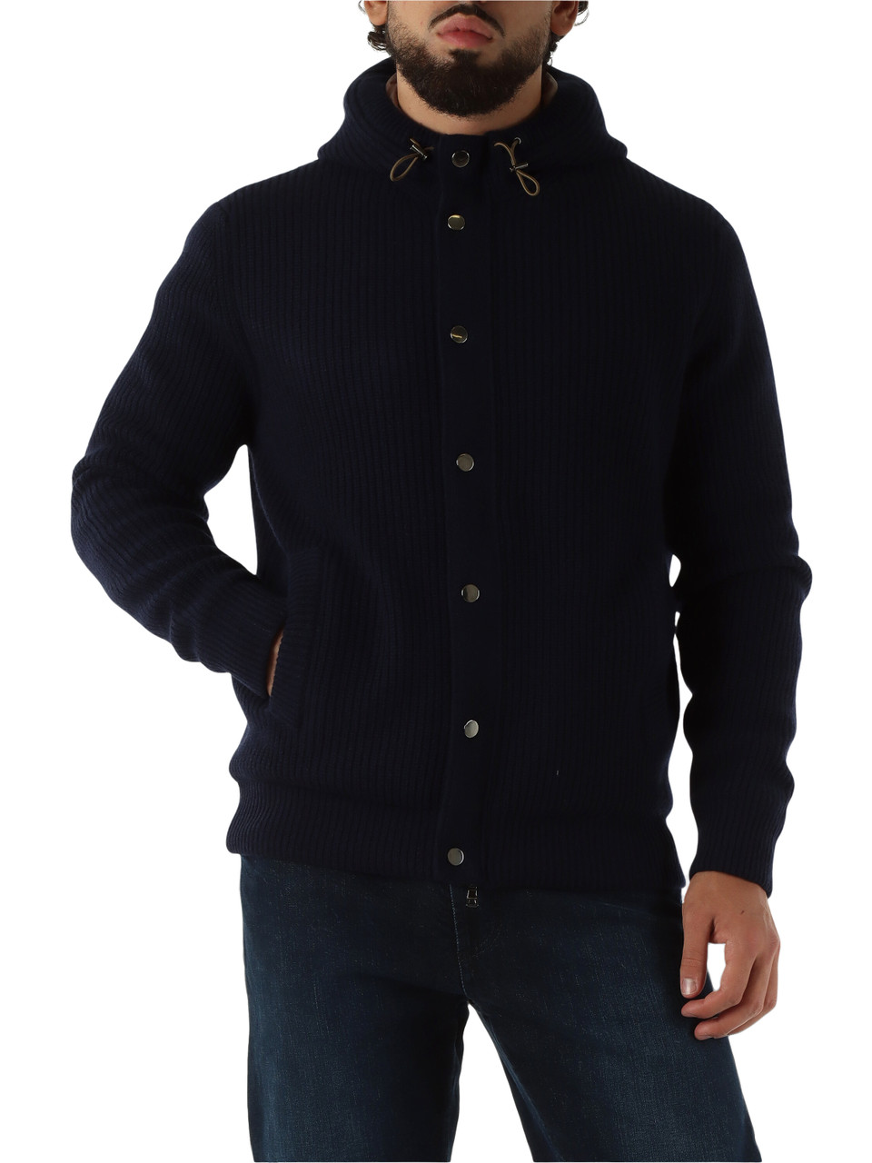 BLU SCURO | Blouson in lana con cappuccio BLU SCURO | Blouson in lana con cappuccio