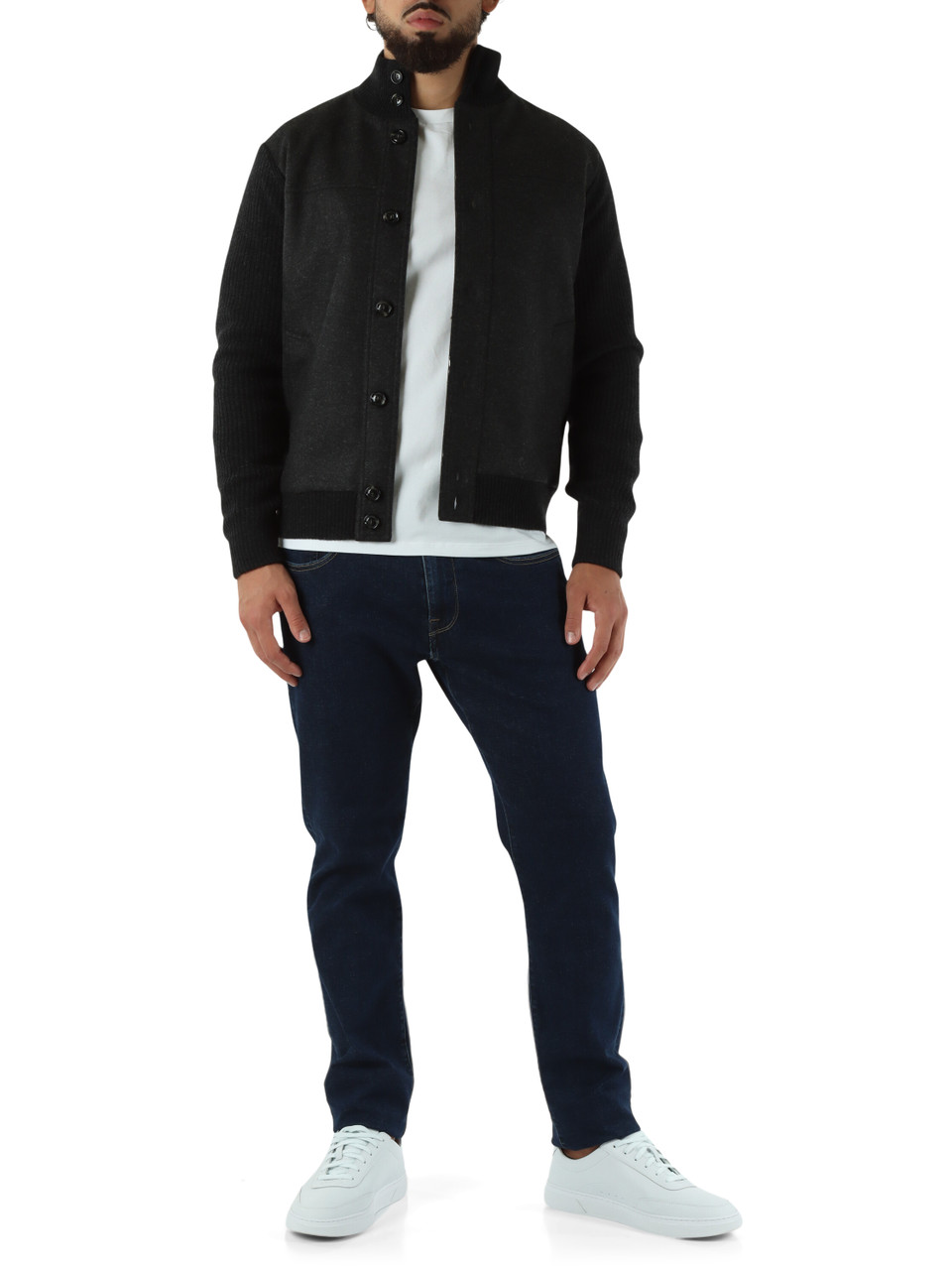 GRIGIO SCURO | Blouson in misto lana con pannelli a contrasto GRIGIO SCURO | Blouson in misto lana con pannelli a contrasto