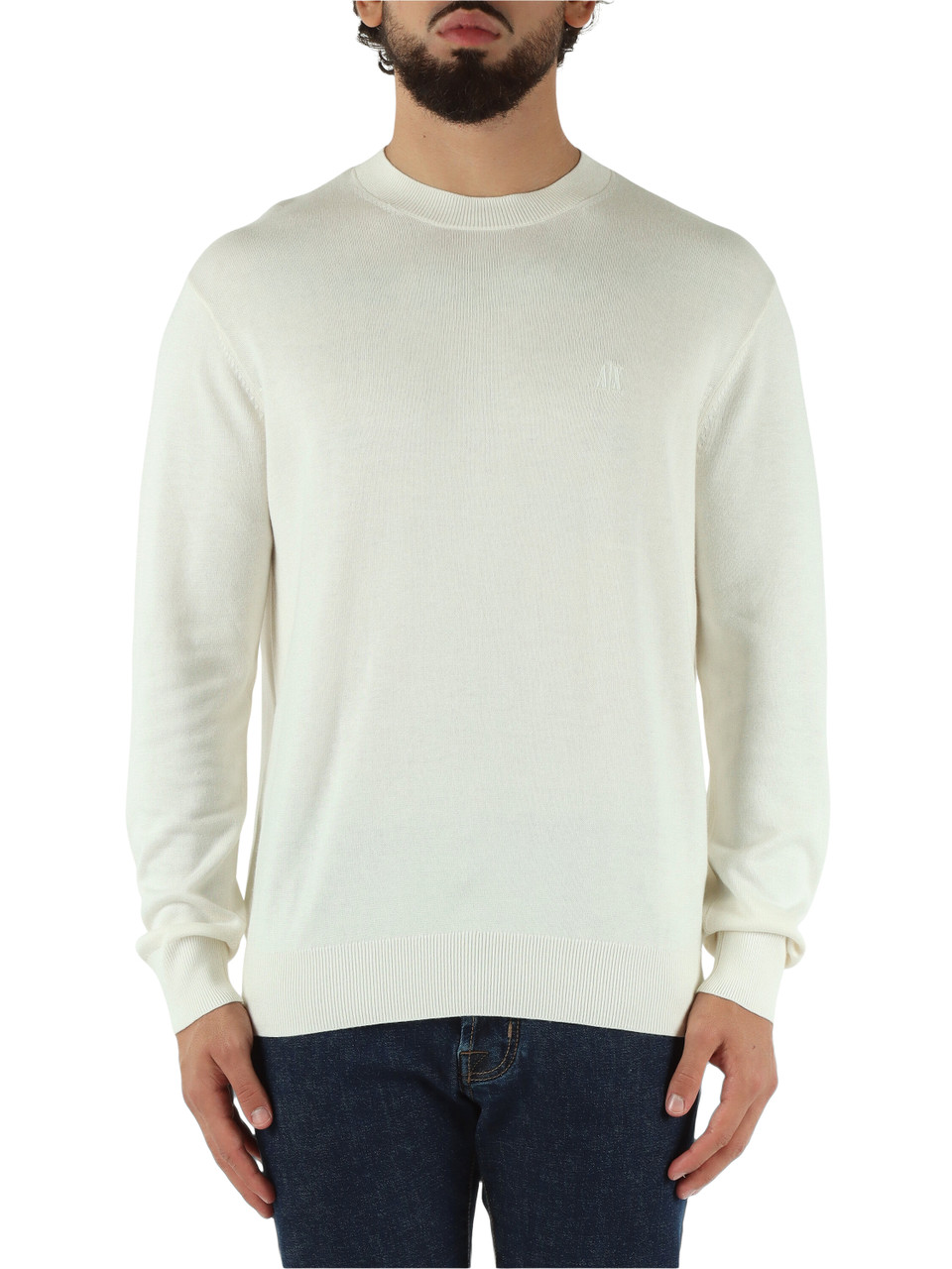 OFF WHITE | Maglia girocollo in cotone, viscosa e seta OFF WHITE | Maglia girocollo in cotone, viscosa e seta