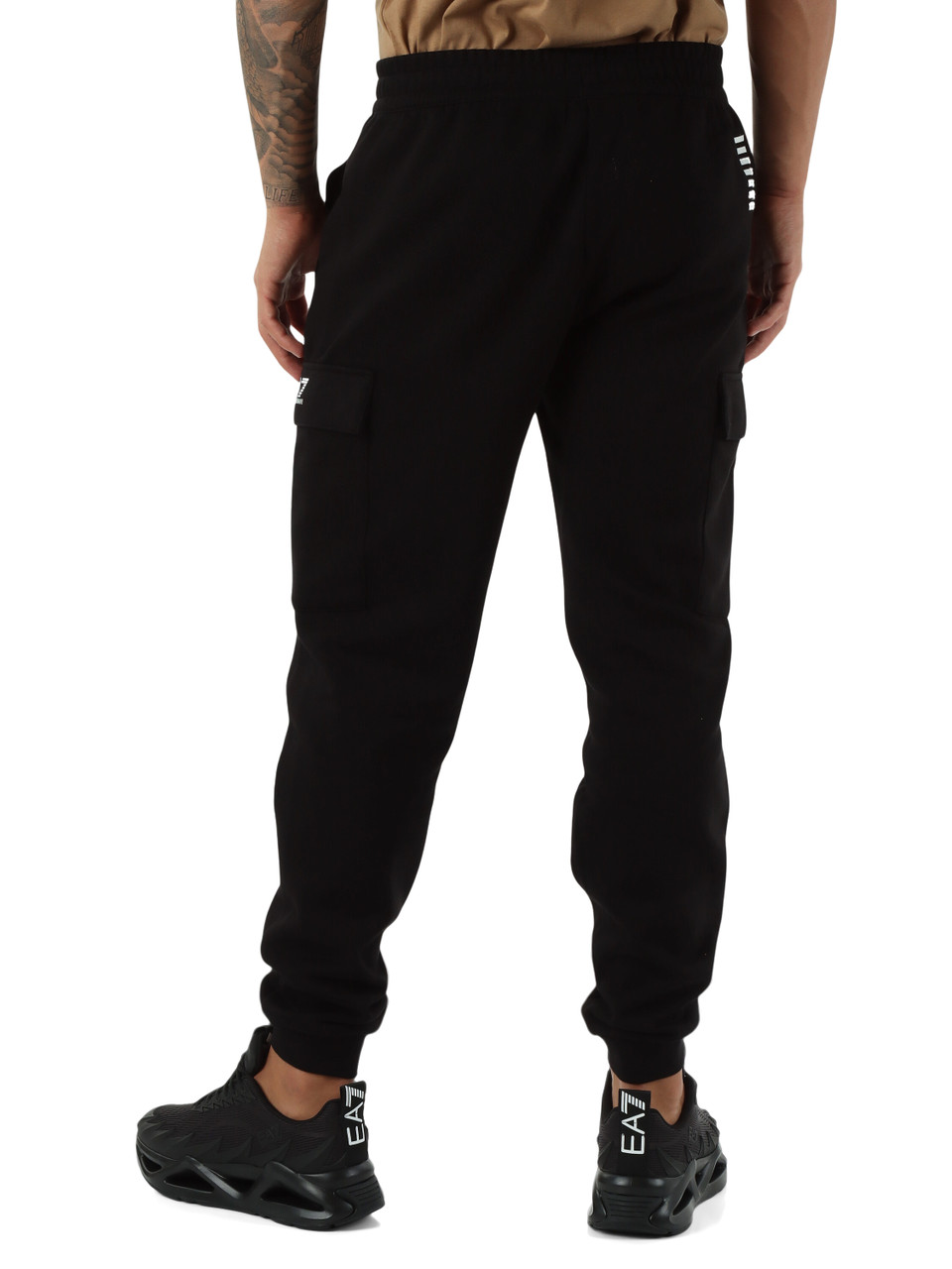 NERO | Pantaloni cargo sportivi slim fit in cotone felpato NERO | Pantaloni cargo sportivi slim fit in cotone felpato