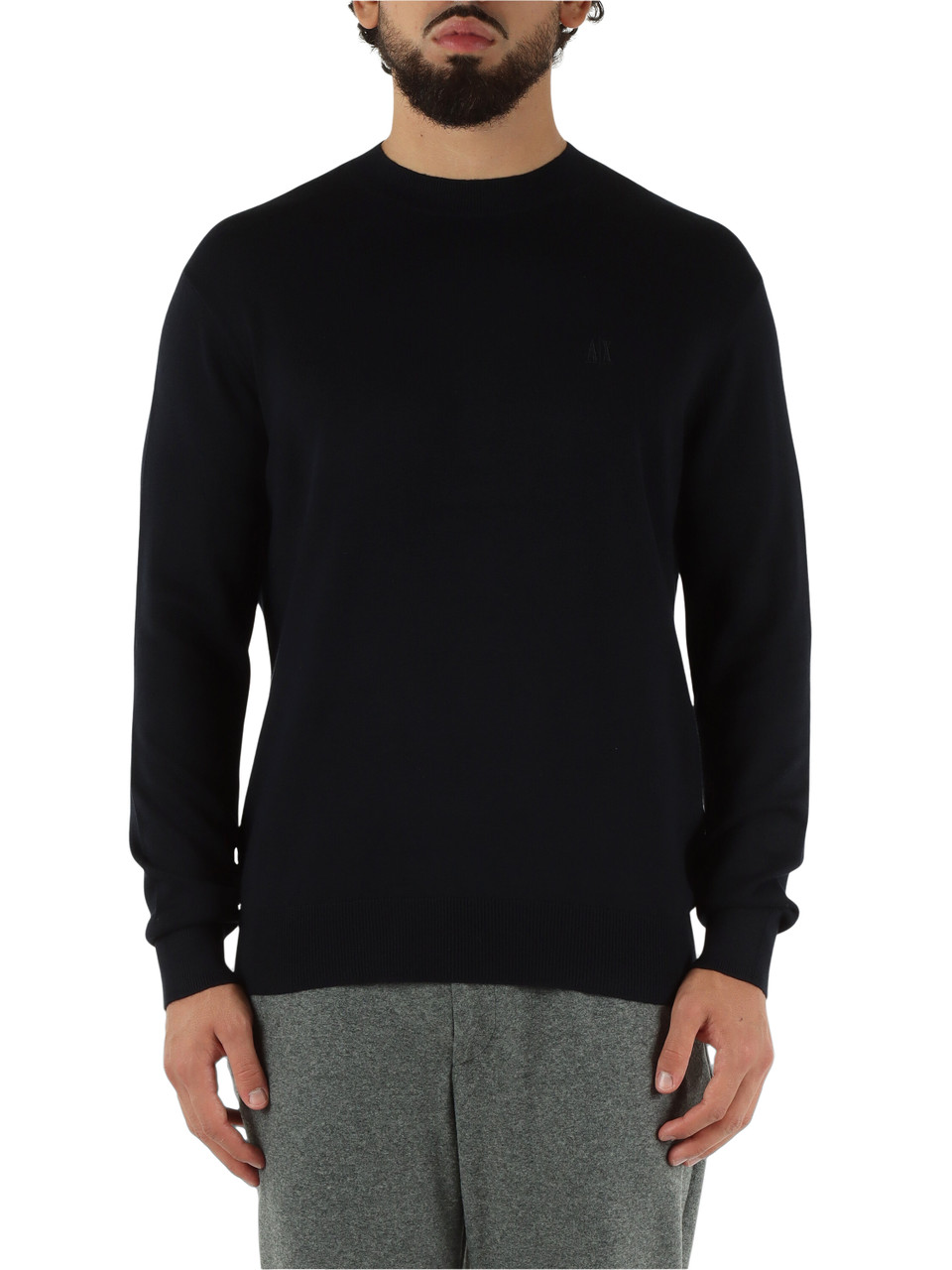 BLU SCURO | Maglia girocollo in cotone, viscosa e seta BLU SCURO | Maglia girocollo in cotone, viscosa e seta