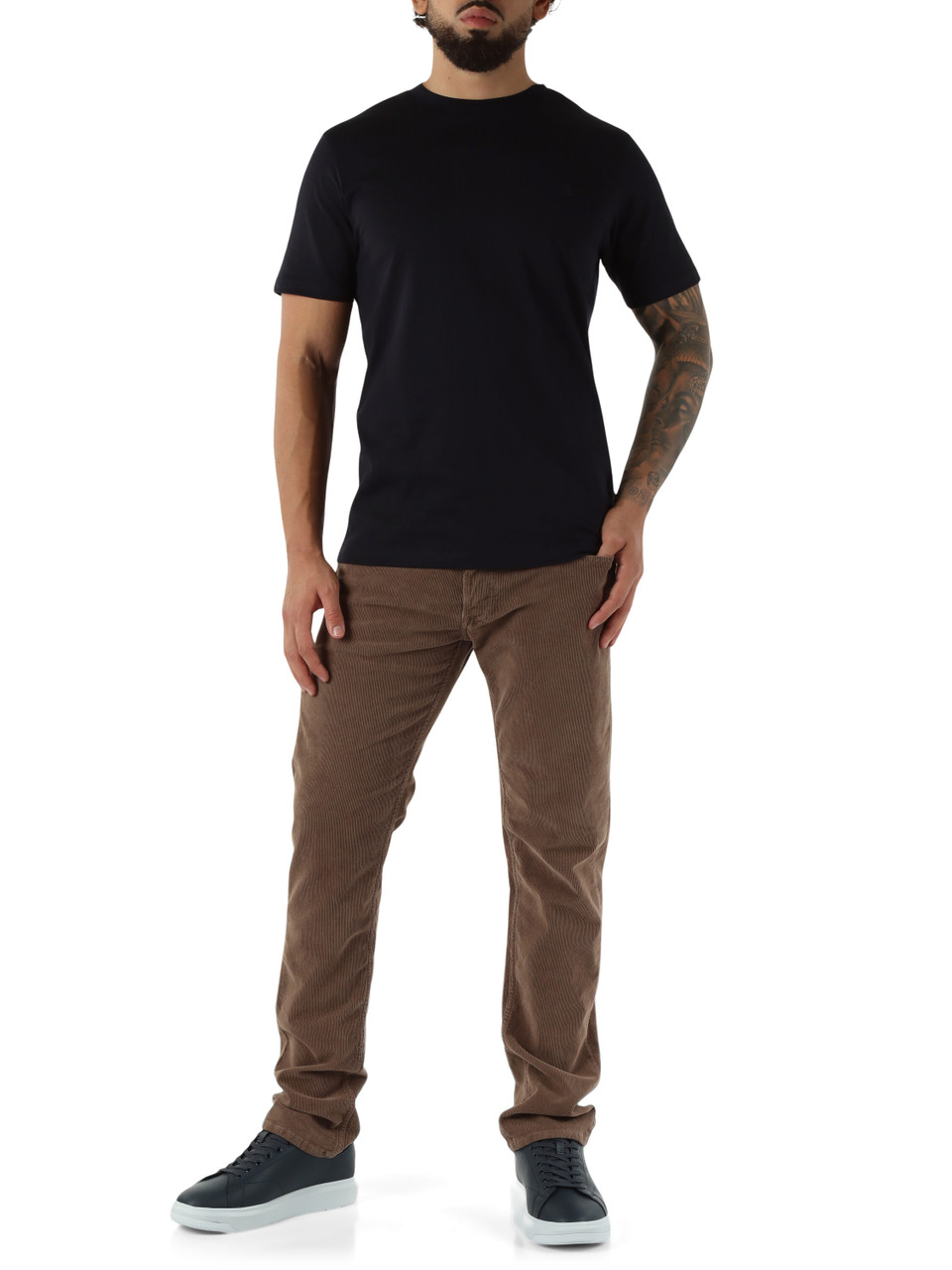 BLU SCURO | T-shirt in cotone con stampa logo a rilievo BLU SCURO | T-shirt in cotone con stampa logo a rilievo