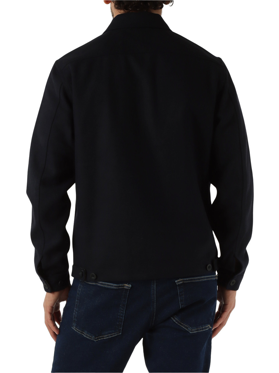 BLU SCURO | Overshirt in misto lana con patch logo BLU SCURO | Overshirt in misto lana con patch logo