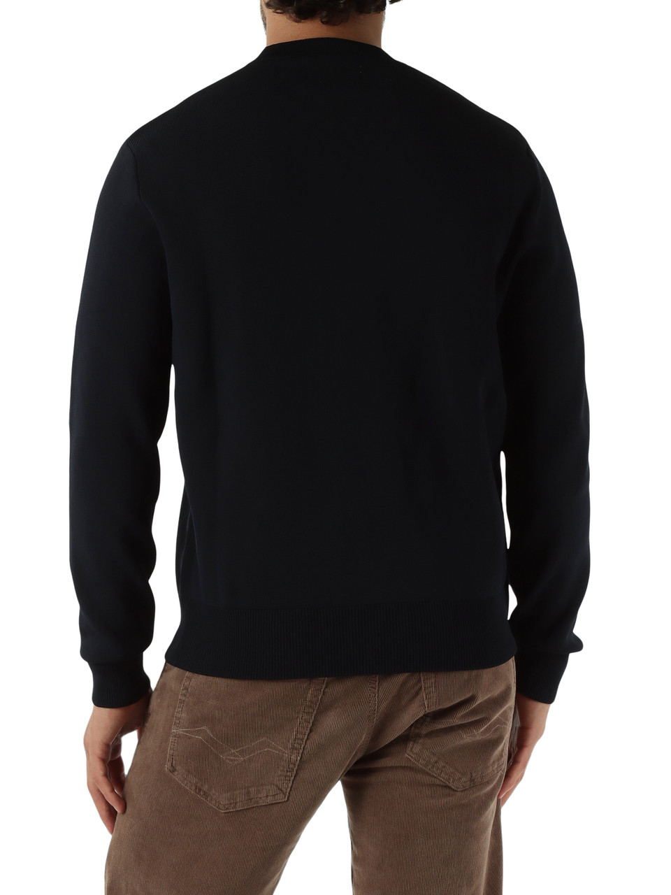 BLU SCURO | Maglia girocollo con ricamo logo frontale BLU SCURO | Maglia girocollo con ricamo logo frontale