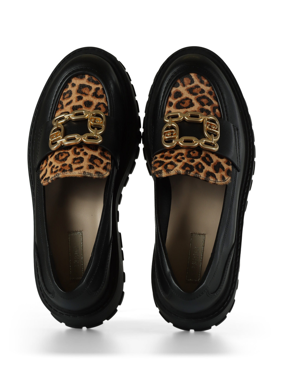 SCHWARZ | Track-Mokassins aus Leder RUMI 34