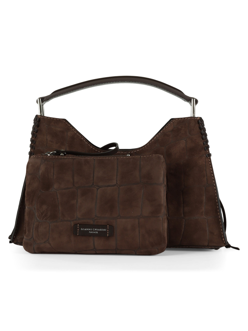 MARRONE | Borsa a mano AURORA Small in suede motivo cocco MARRONE | Borsa a mano AURORA Small in suede motivo cocco