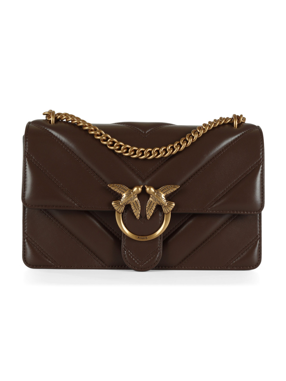 MARRONE | Borsa a tracolla in pelle LOVE ONE CLASSIC LIGHT DC.