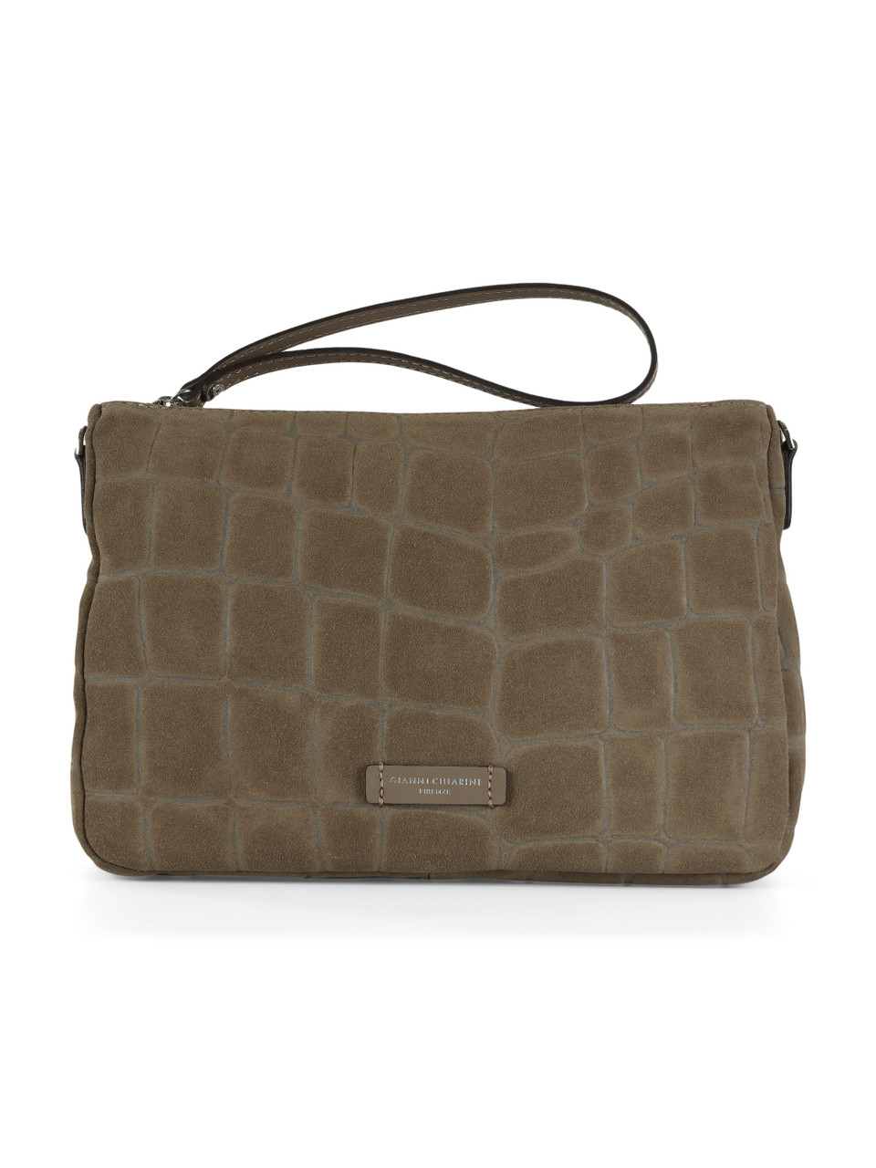 TORTORA | Pochette NORA POUCH in suede motivo cocco TORTORA | Pochette NORA POUCH in suede motivo cocco