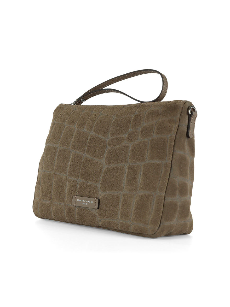TORTORA | Pochette NORA POUCH in suede motivo cocco TORTORA | Pochette NORA POUCH in suede motivo cocco