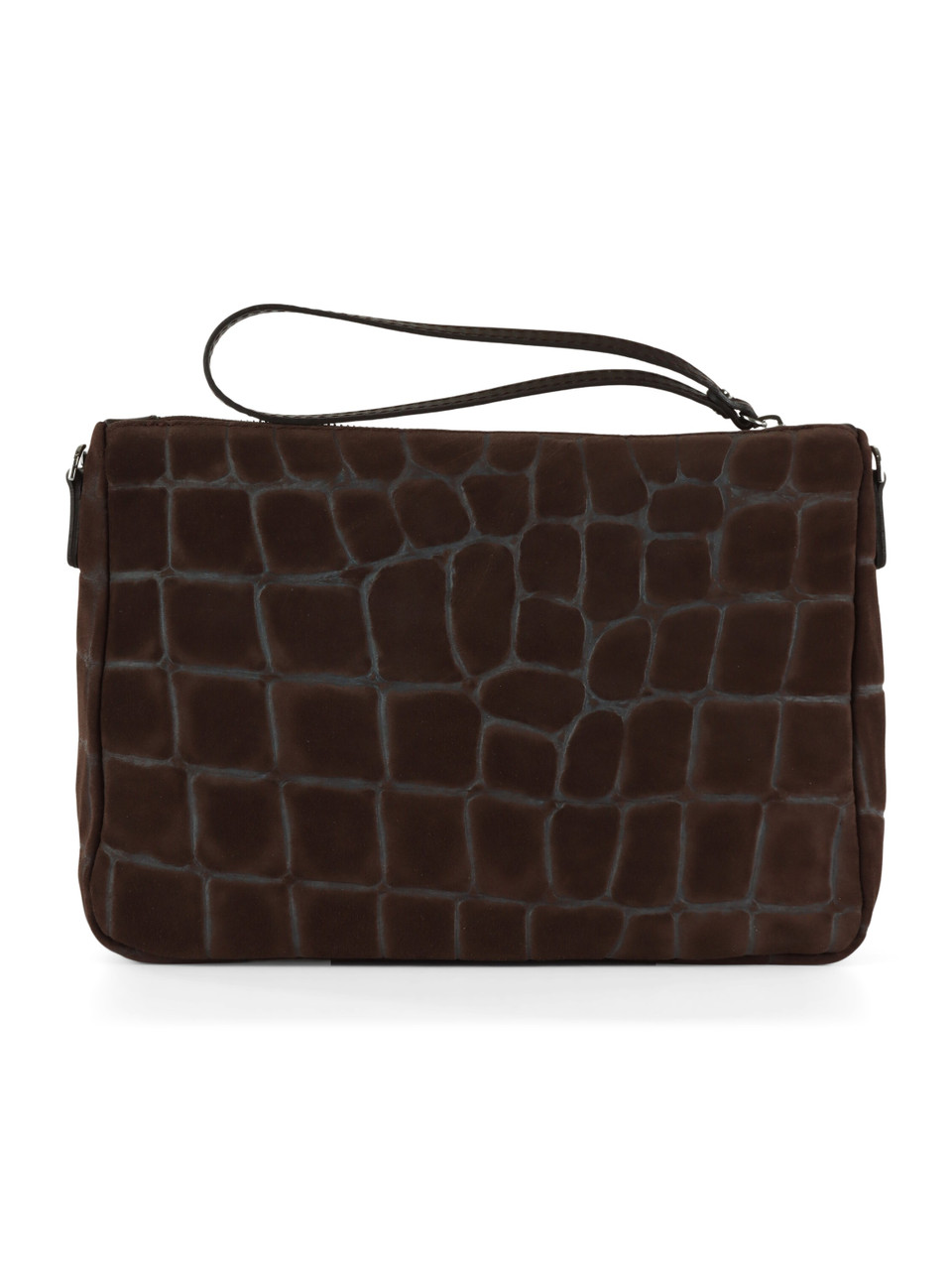 MARRONE | Pochette NORA POUCH in suede motivo cocco MARRONE | Pochette NORA POUCH in suede motivo cocco