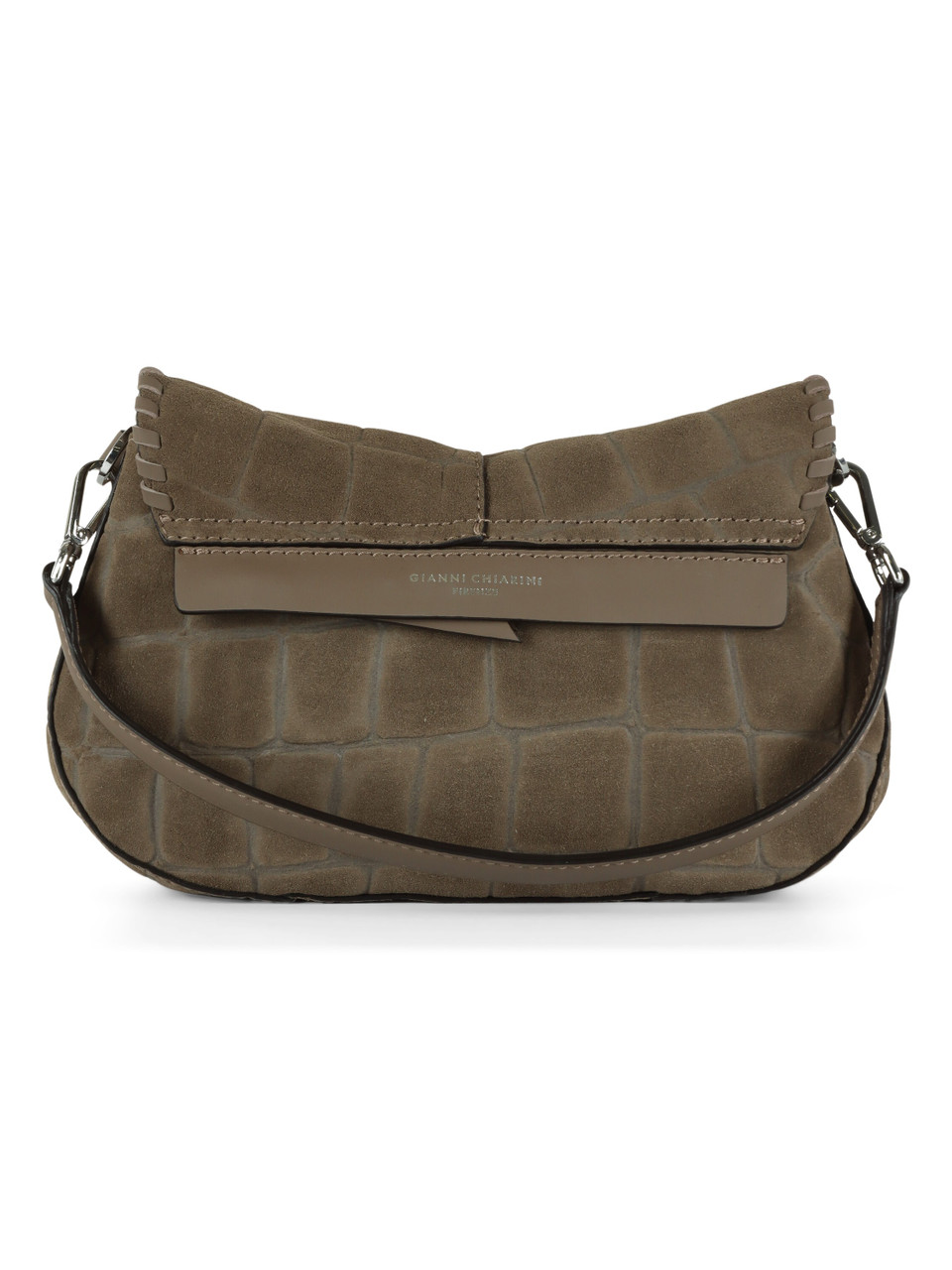 TORTORA | Borsa a spalla HELENA ROUND in suede motivo cocco TORTORA | Borsa a spalla HELENA ROUND in suede motivo cocco