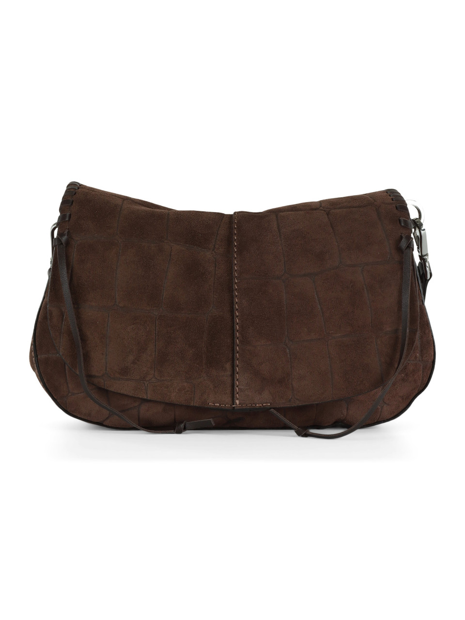 MARRONE | Borsa a spalla HELENA ROUND in suede motivo cocco MARRONE | Borsa a spalla HELENA ROUND in suede motivo cocco