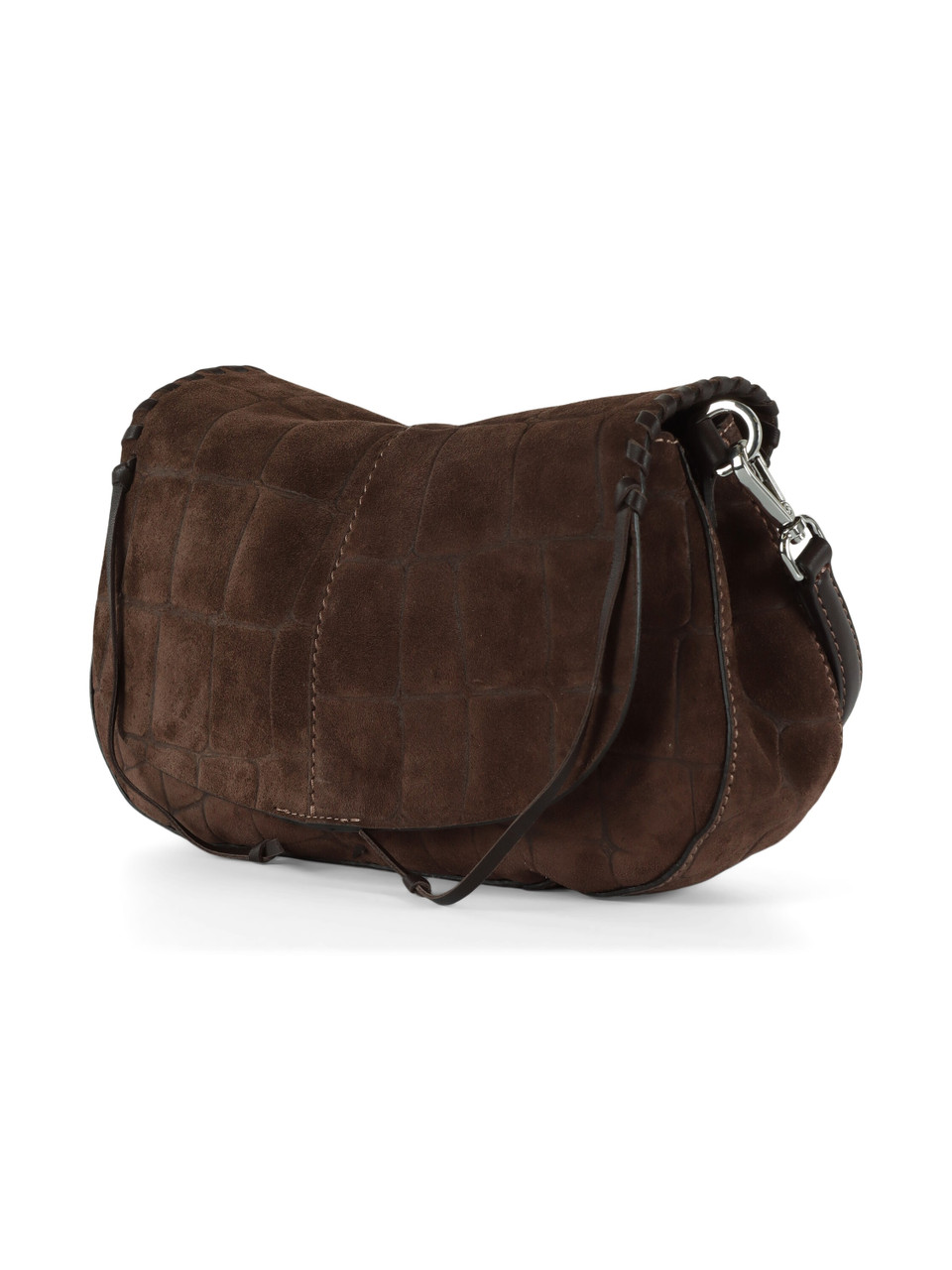 MARRONE | Borsa a spalla HELENA ROUND in suede motivo cocco MARRONE | Borsa a spalla HELENA ROUND in suede motivo cocco