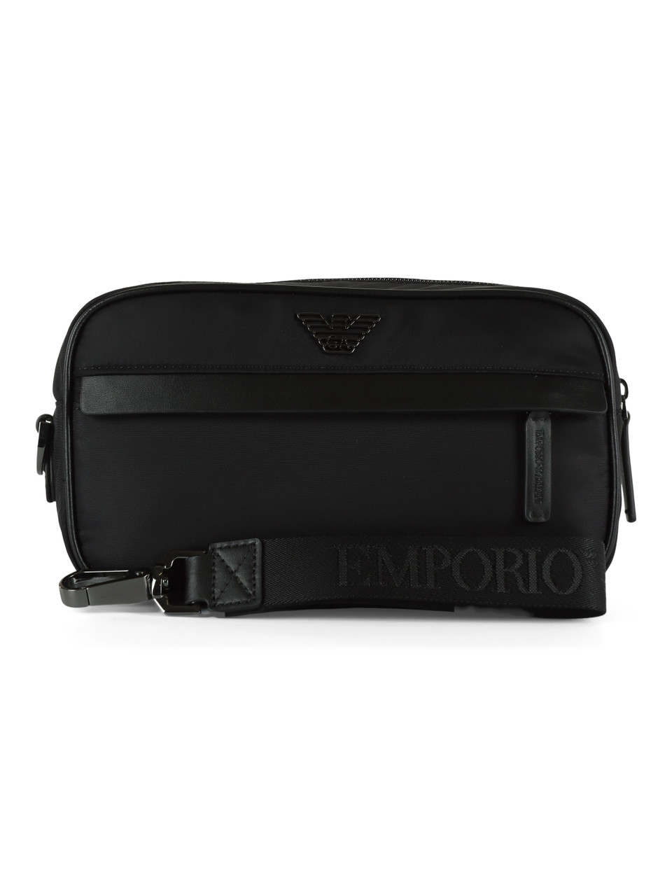 NERO | Beauty case in tessuto tecnico con placca logo NERO | Beauty case in tessuto tecnico con placca logo