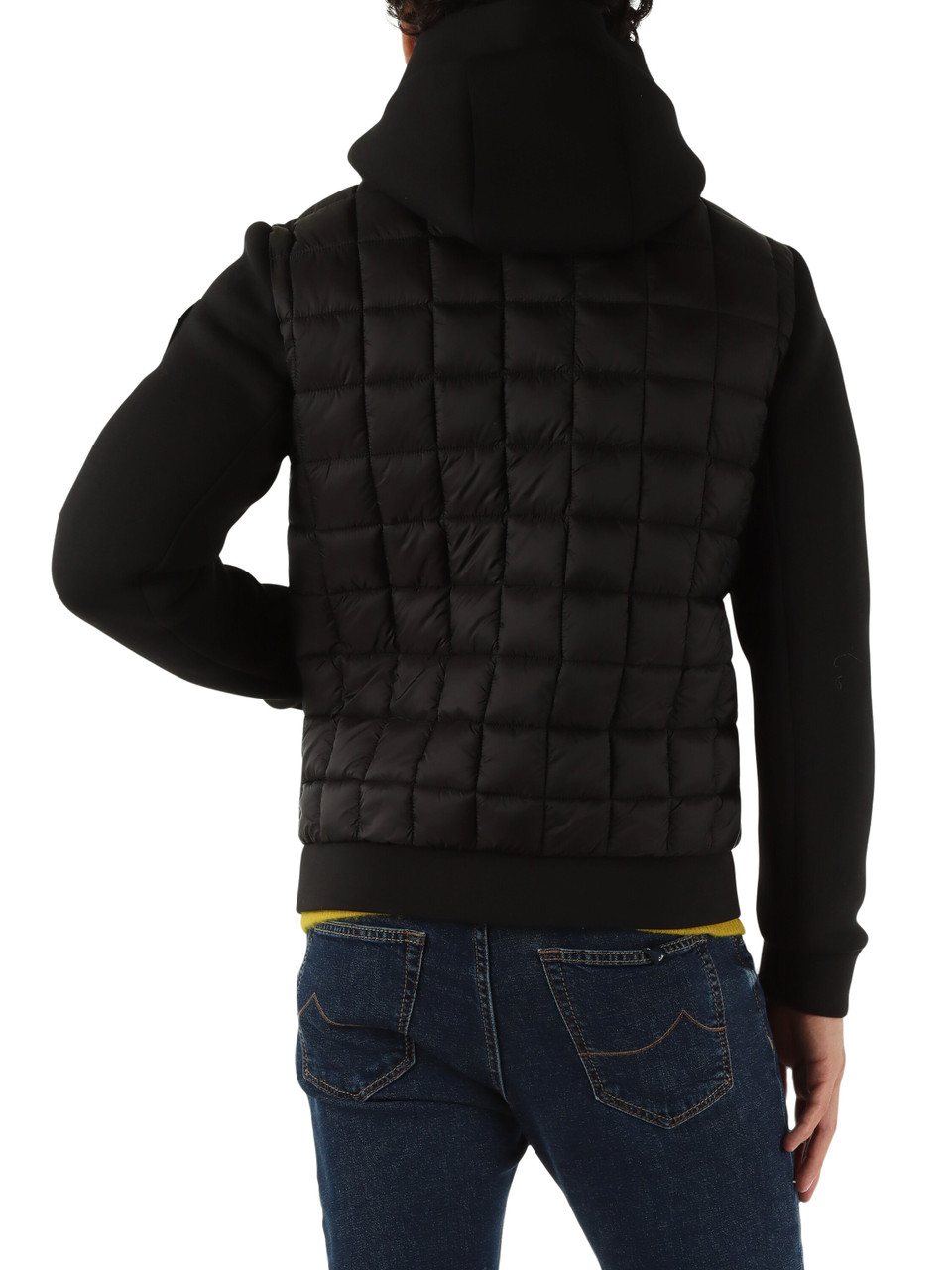 SCHWARZ | TURIN Jacke mit Kapuze und kontrastierenden Ärmeln