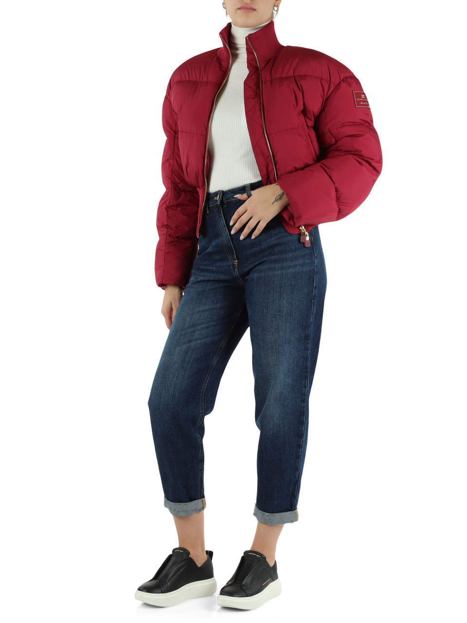 Alpenveilchen | Gesteppte Cropped-Jacke aus technischem Gewebe