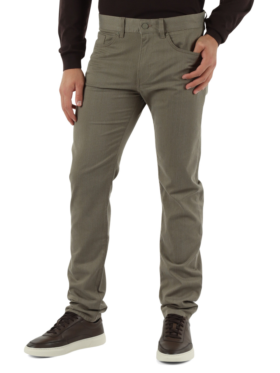 TORTORA | Pantaloni DELAWARE5 Slim Fit in misto cotone e viscosa