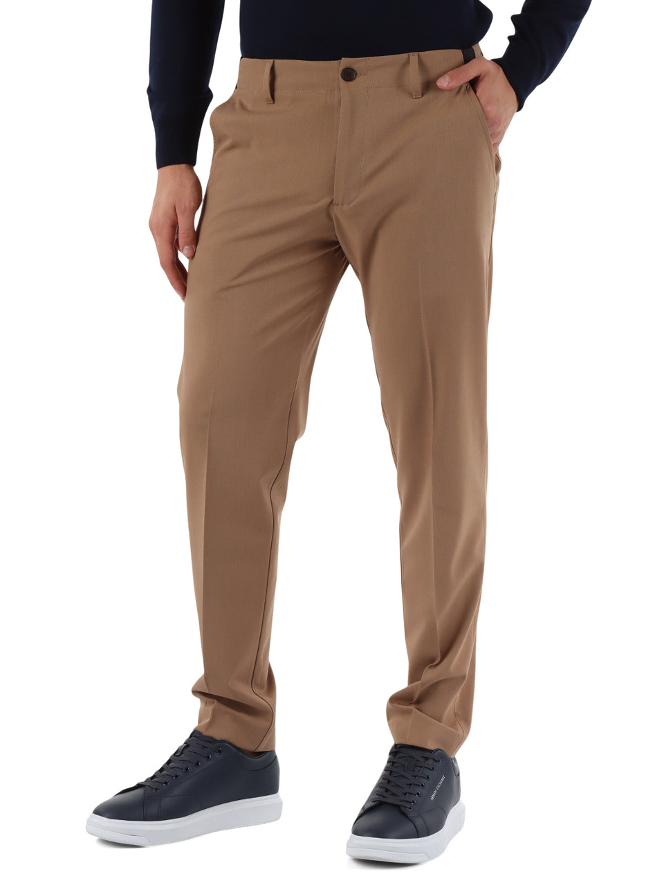 BEIGE | Pantaloni slim fit PORTOFINO in misto lana