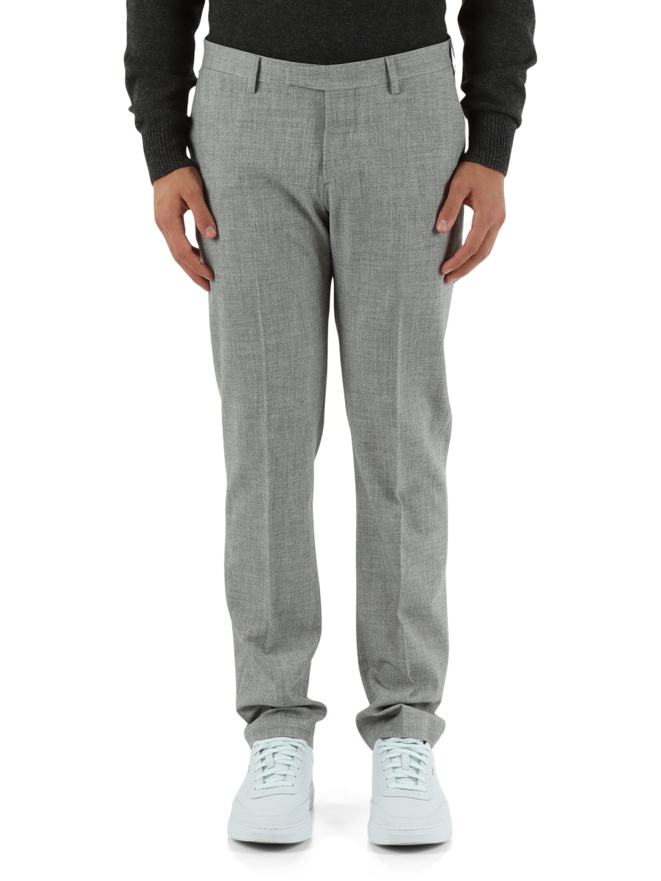 GRIGIO | Pantaloni regular fit in misto lana e viscosa