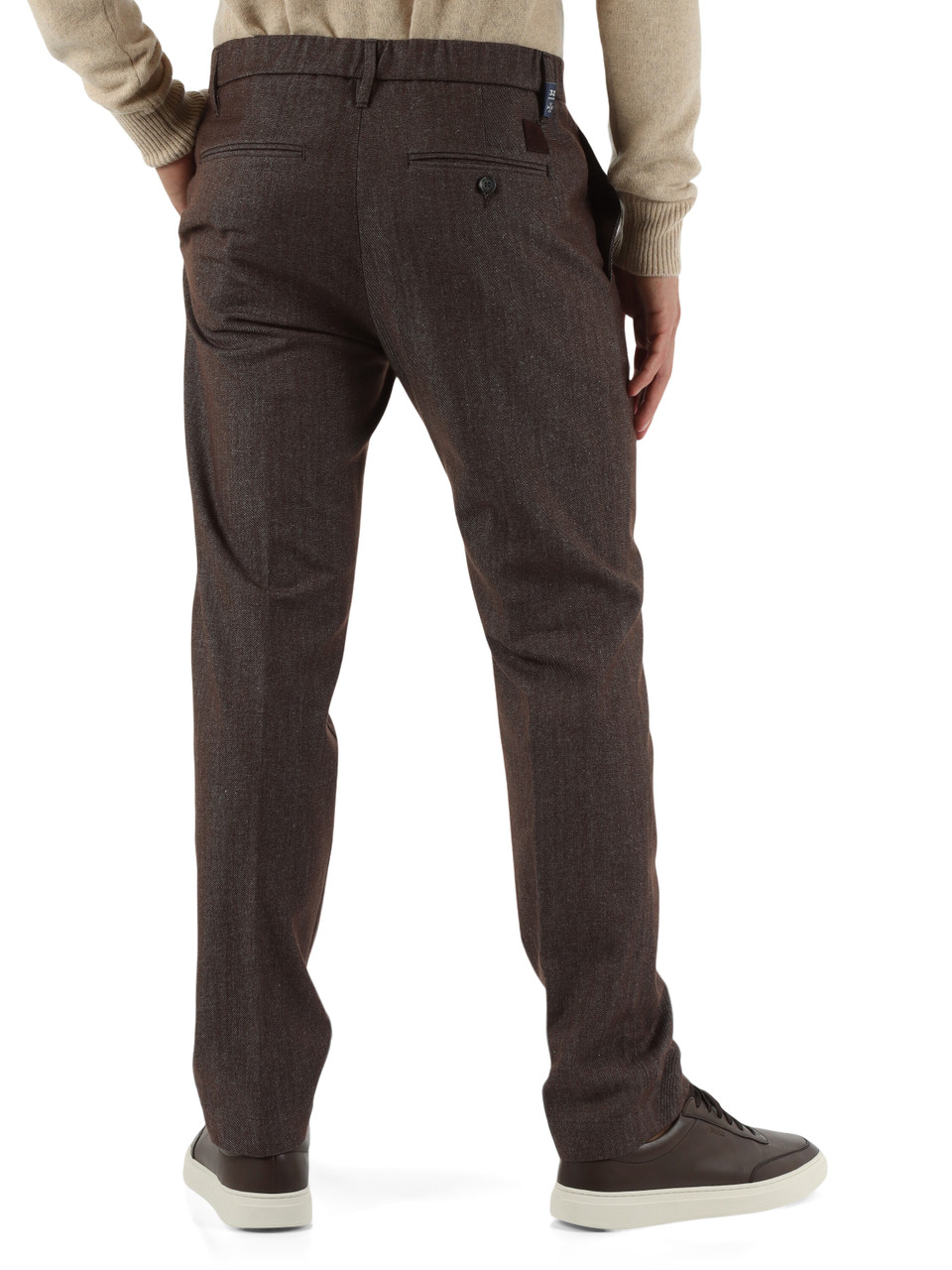 MARRONE | Pantaloni GRAY Slim Fit in cotone e lana vergine