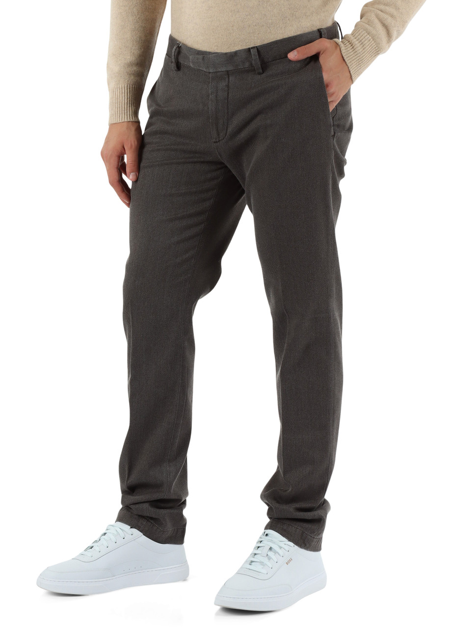 GRIGIO SCURO | Pantalone regular fit in misto cotone