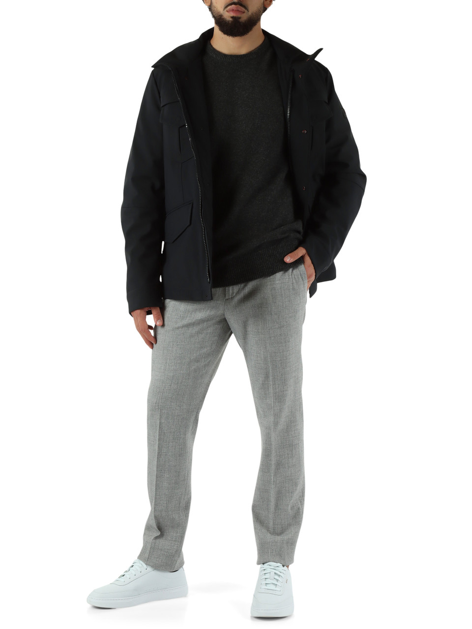 GRIGIO SCURO | Maglia girocollo GEDIZ 02 in lana e yak
