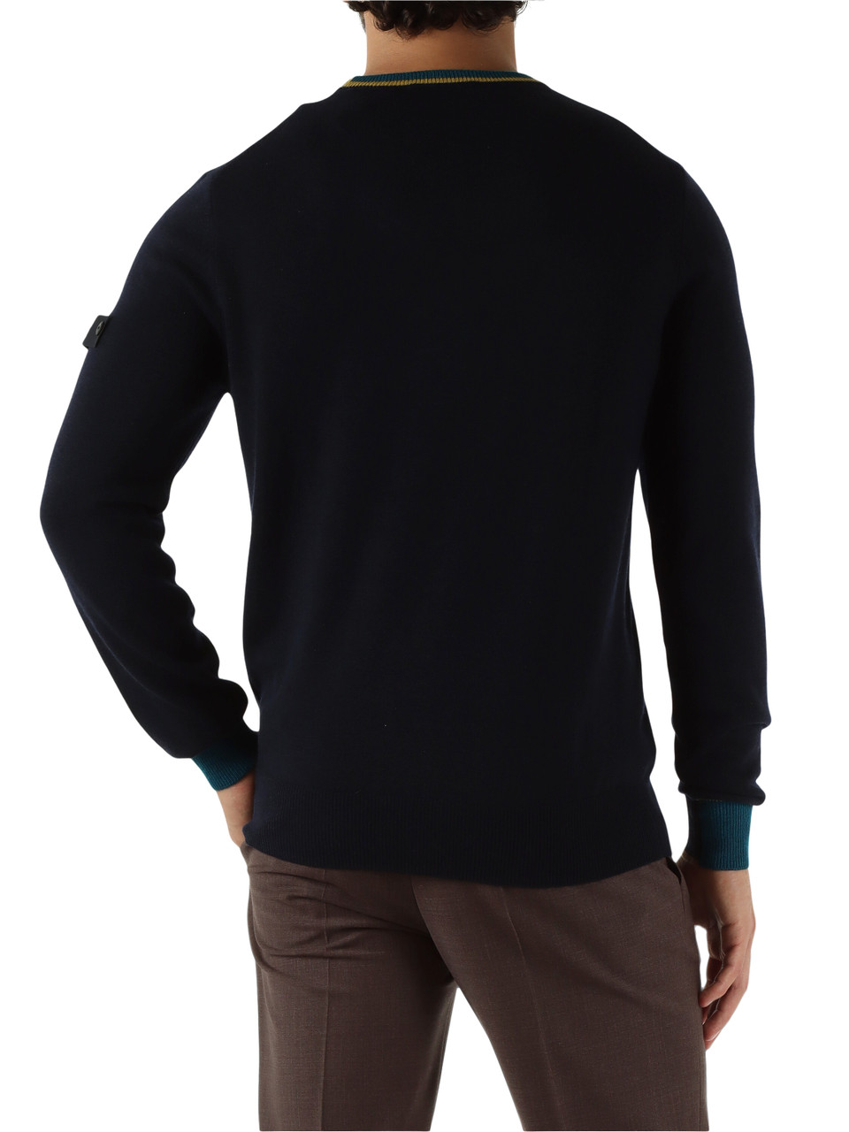 BLU SCURO | Maglia girocollo in misto lana MARLON 04