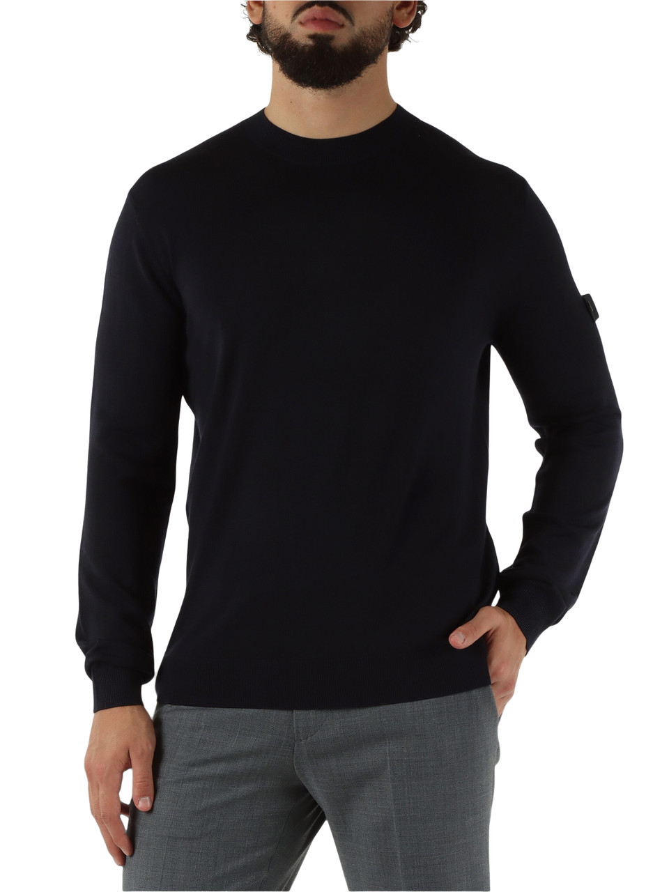 BLU SCURO | Maglia girocollo in lana THERA