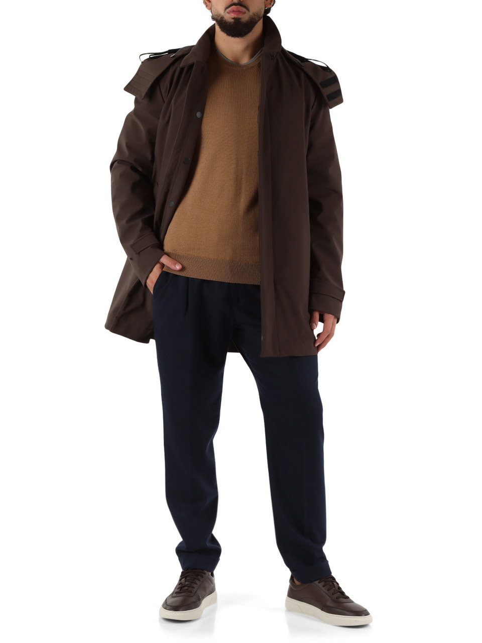 MARRONE | Giaccone water repellent GROFF KP Primaloft Insulation