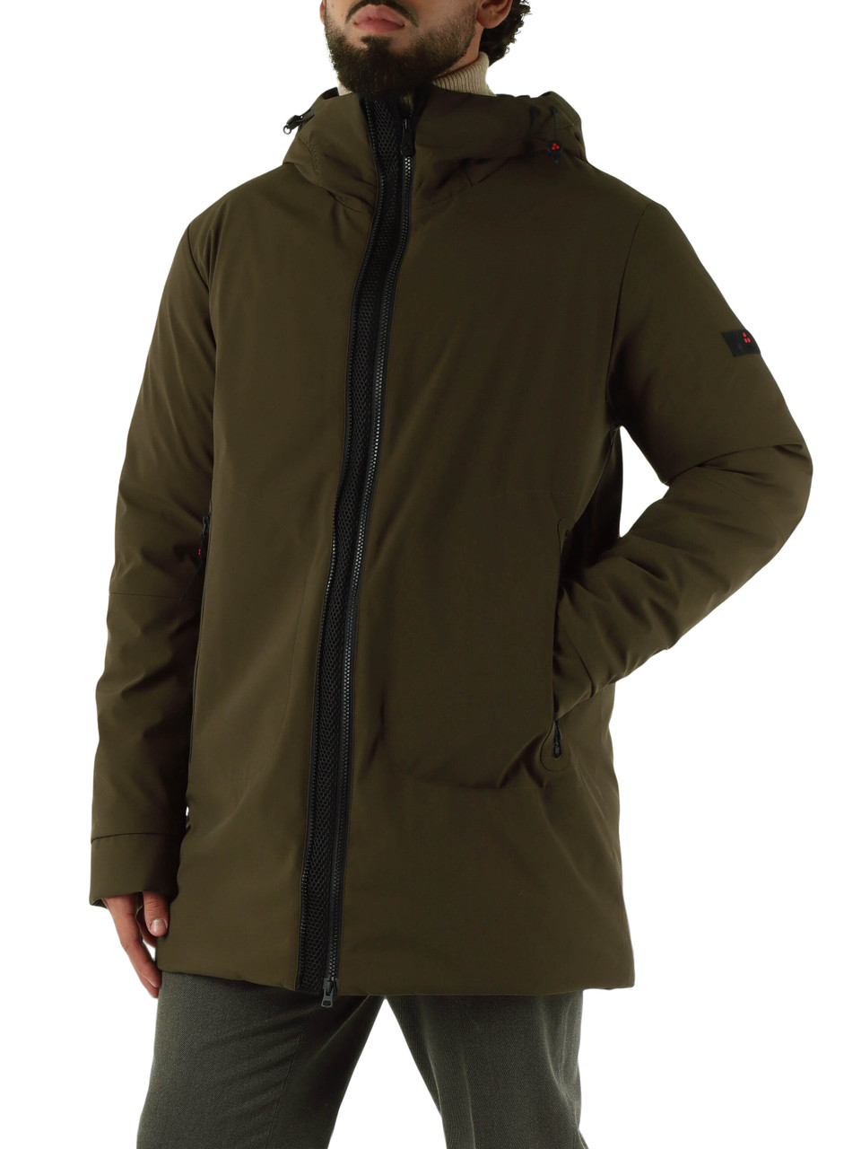 MARRONE | Giaccone in tessuto stretch METIDE SRT 01 Primaloft Insulation