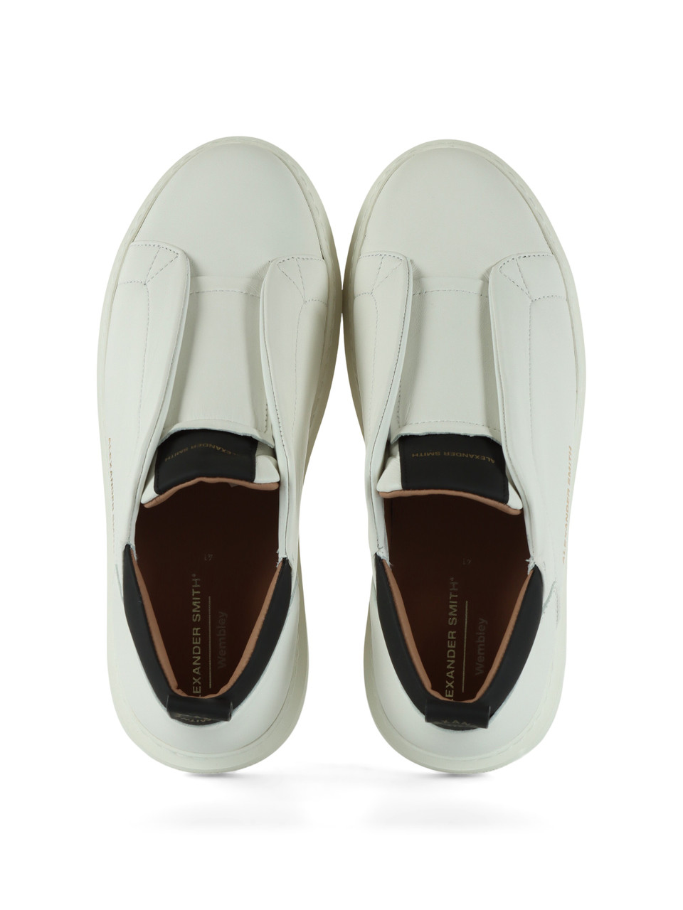 BIANCO | Sneakers slip on WEMBLEY in pelle ed ecopelle