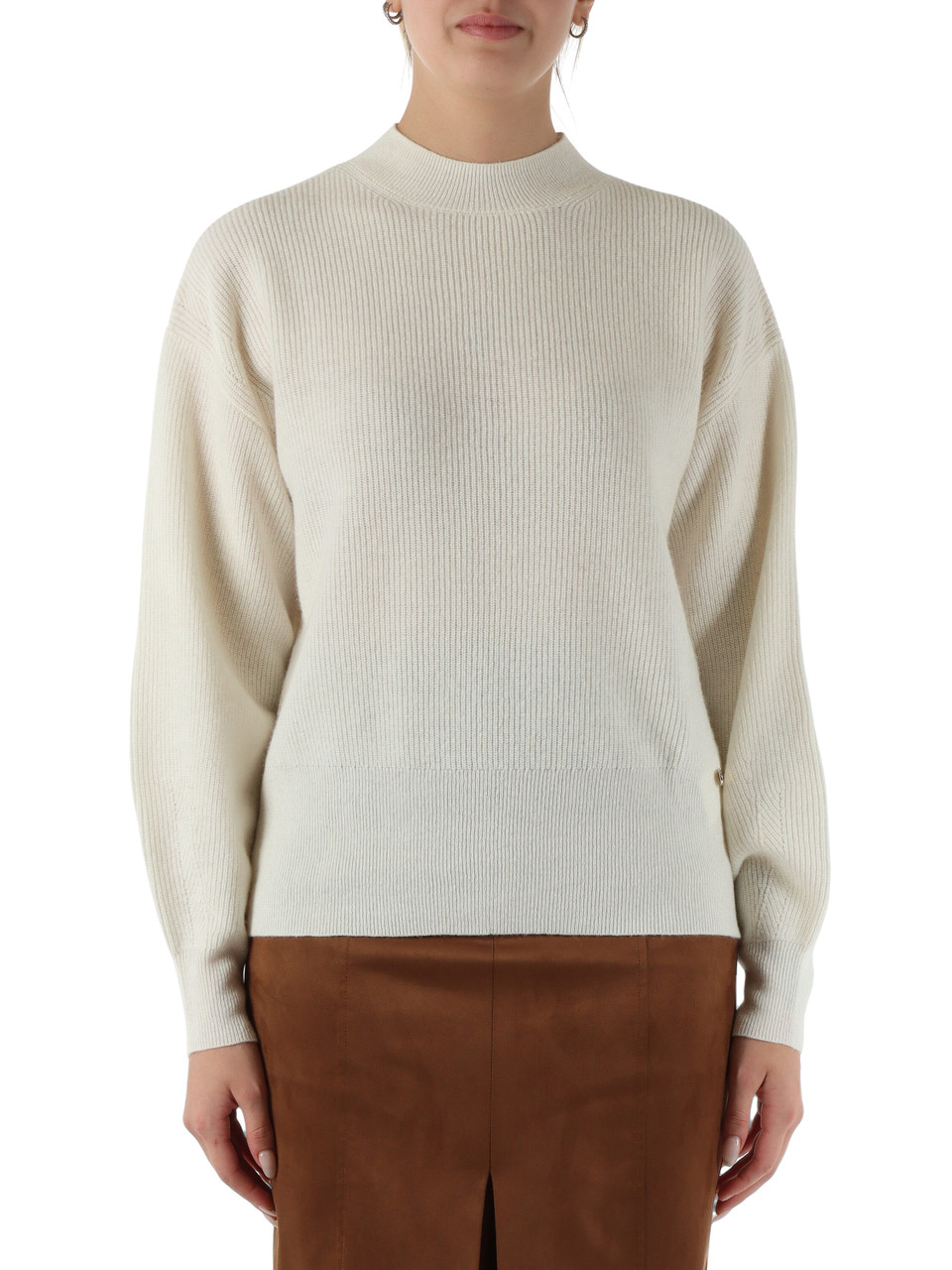 OFF WHITE | Maglia in lana e cashmere con apertura sul retro