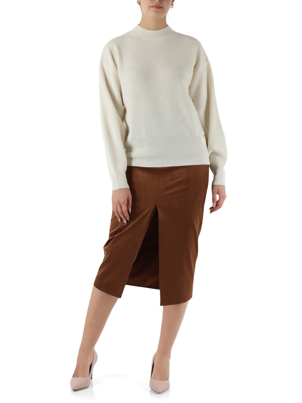 OFF WHITE | Maglia in lana e cashmere con apertura sul retro