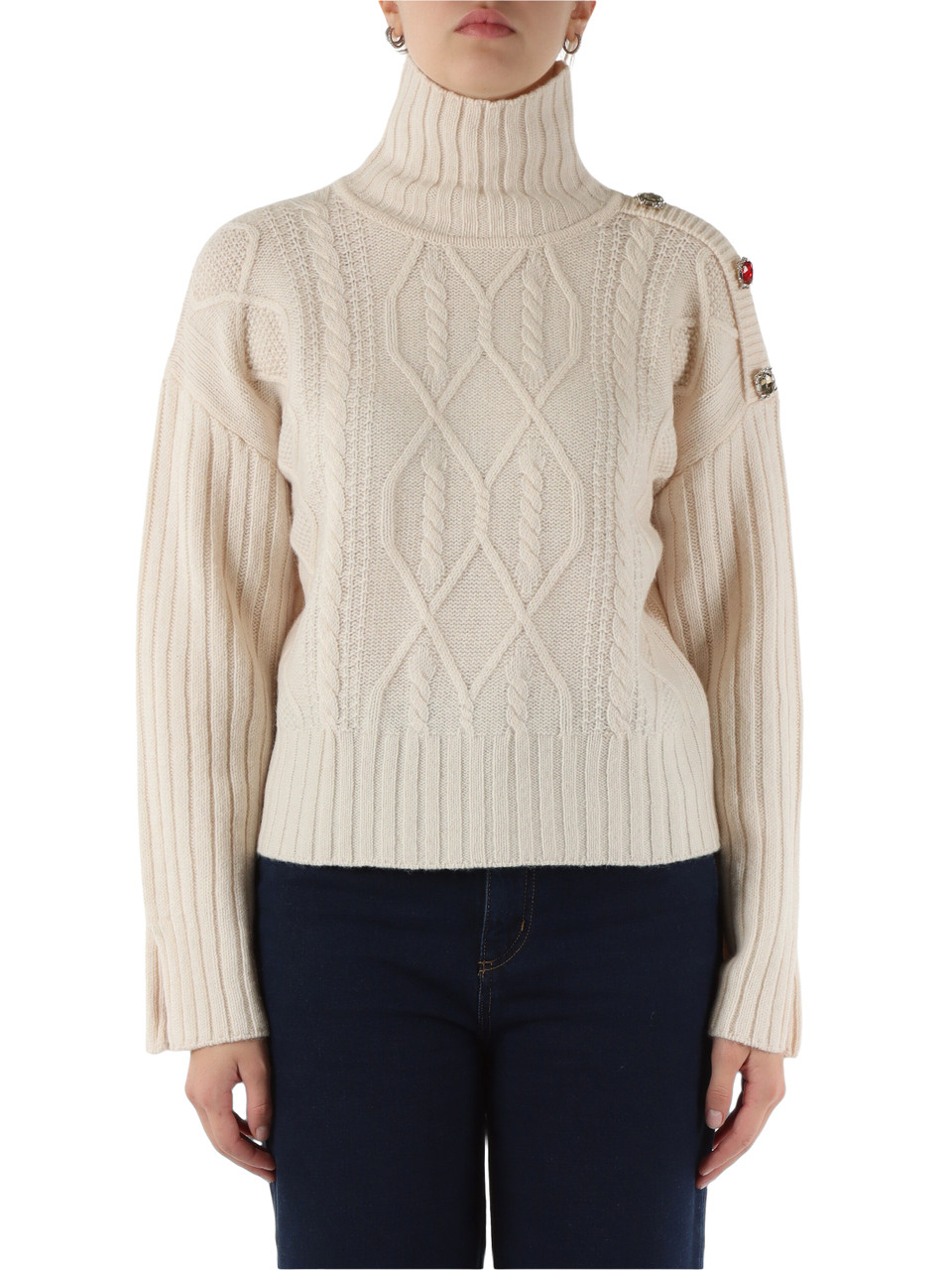 NUDE | Maglia in misto lana con pietre applicate