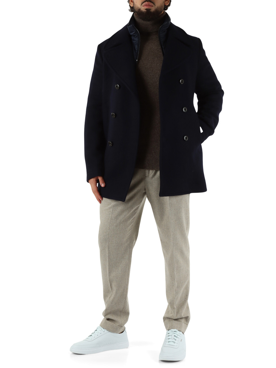 BLU SCURO | Caban imbottito PITLOCH WOOL