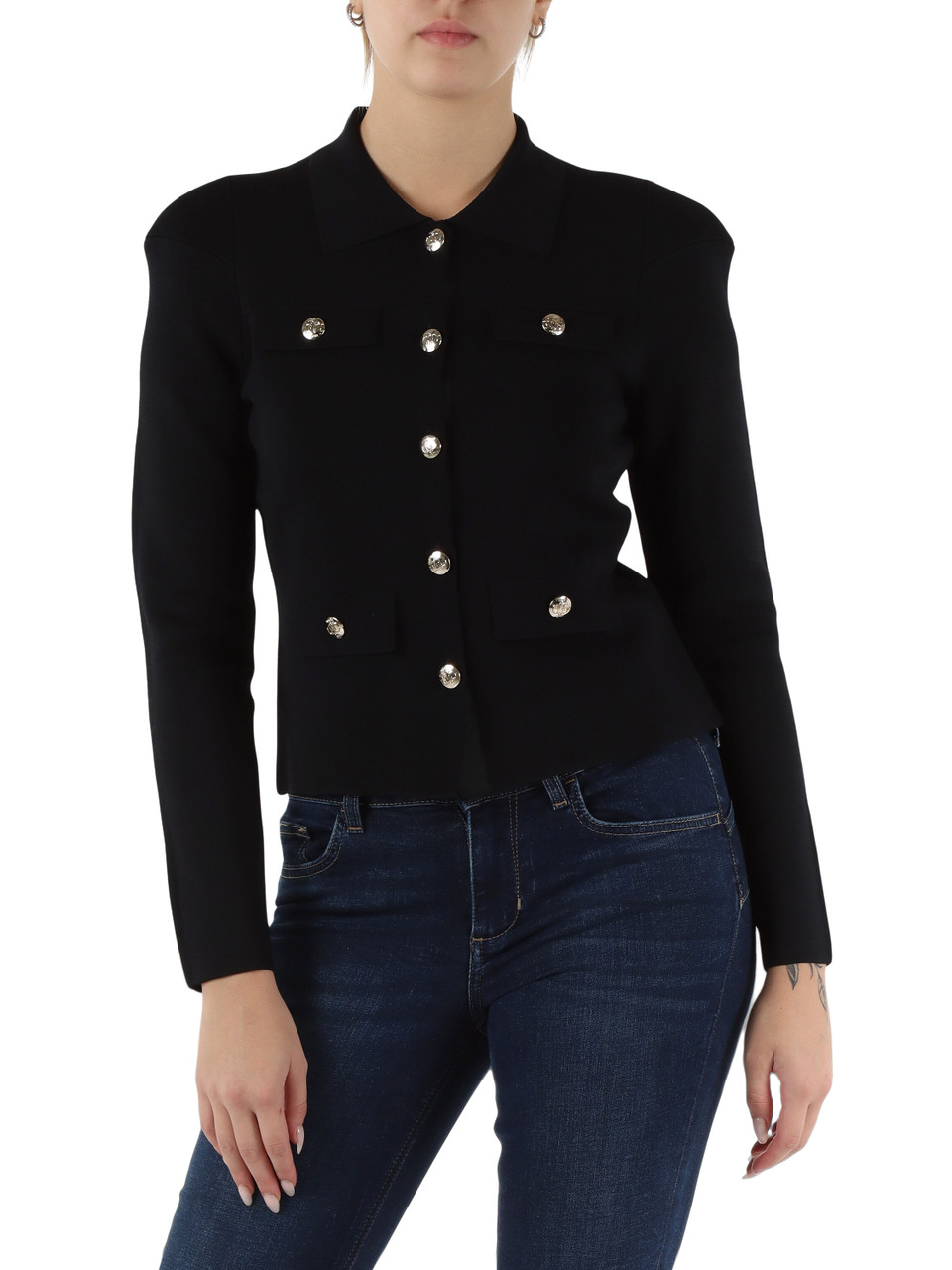 NERO | Giacc4 in maglia di misto viscosa