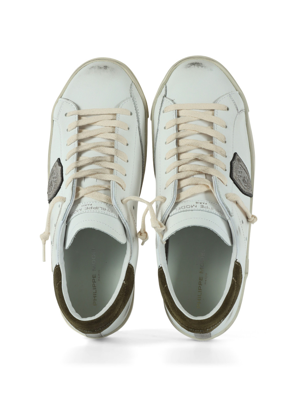 BIANCO | Sneakers in pelle PRSX LOW effetto vintage
