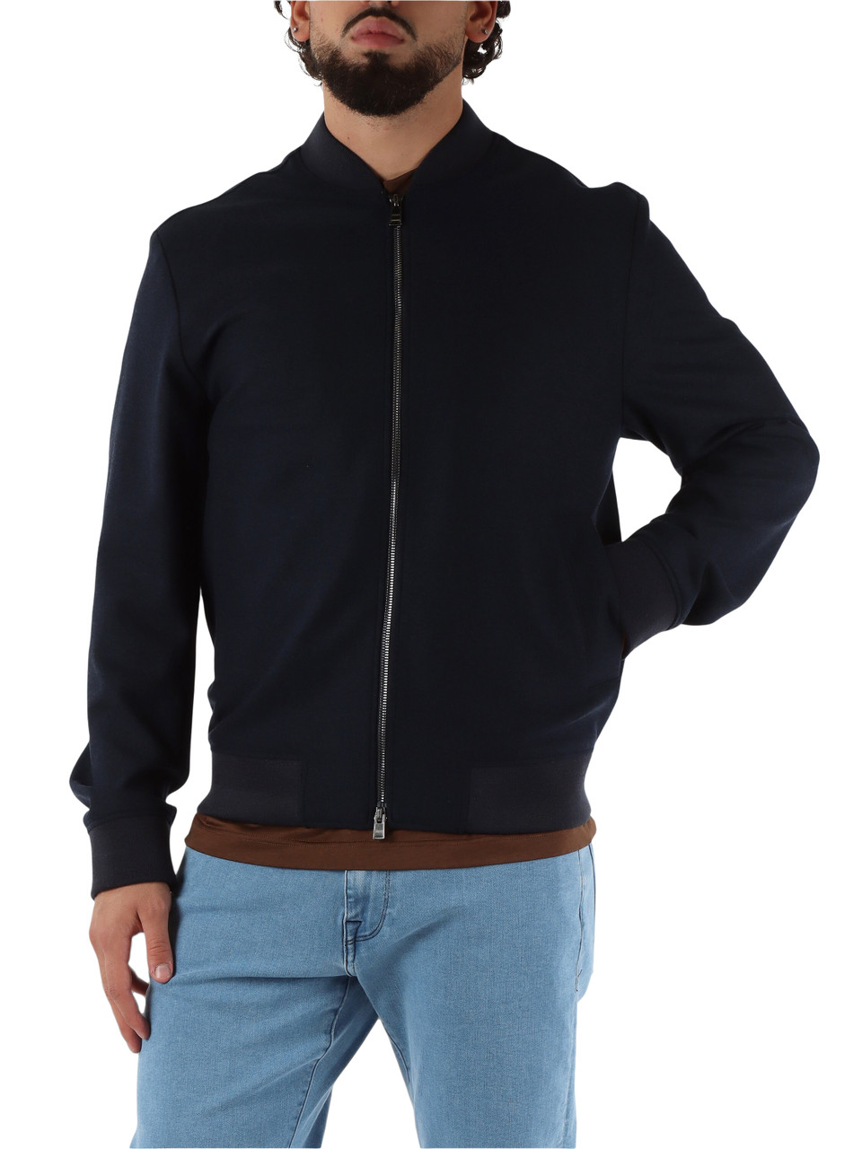 BLU SCURO | Giacca Performance Slim Fit in misto lana e viscosa