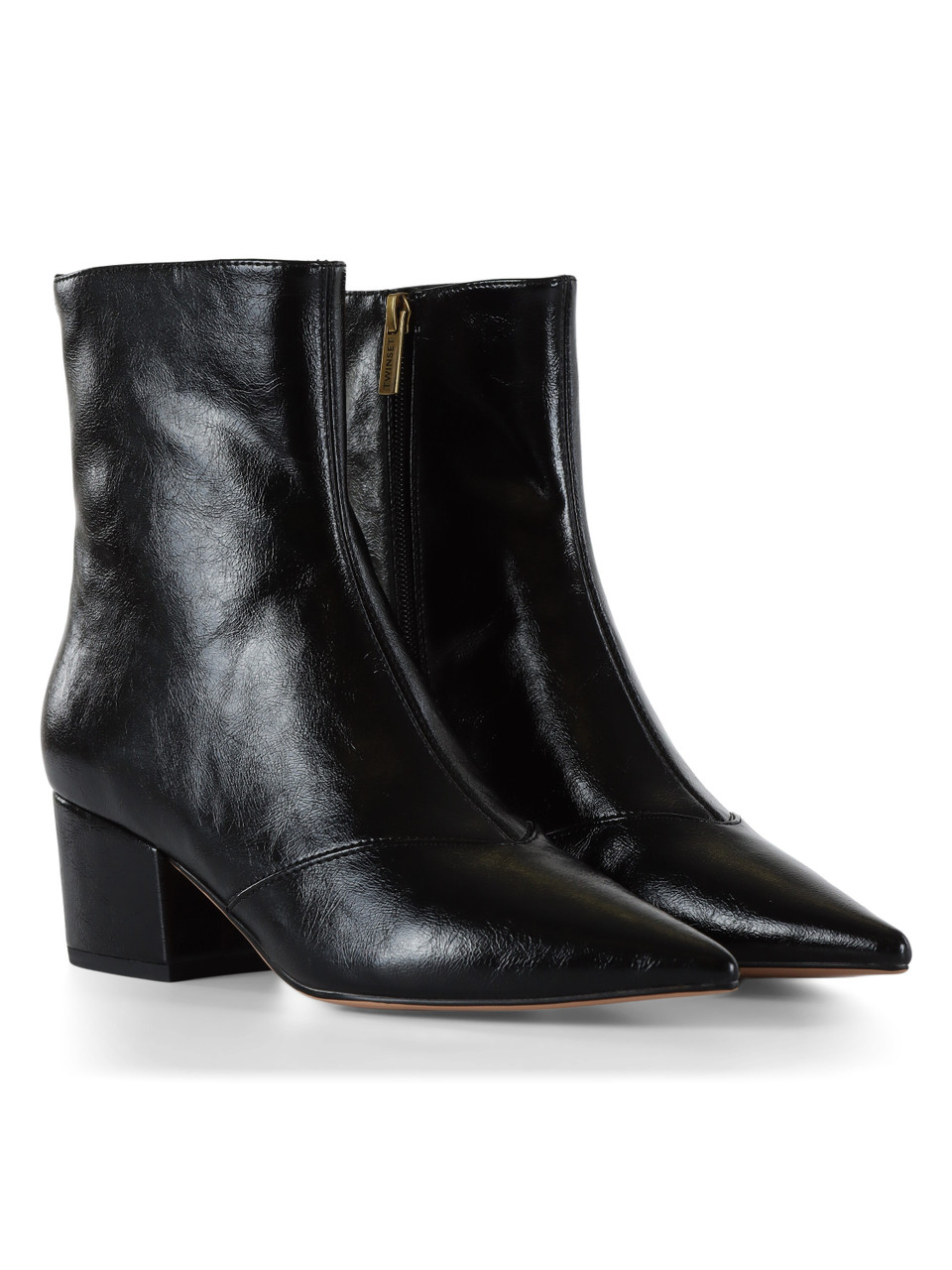 NERO | Tronchetto a punta effetto craquelé