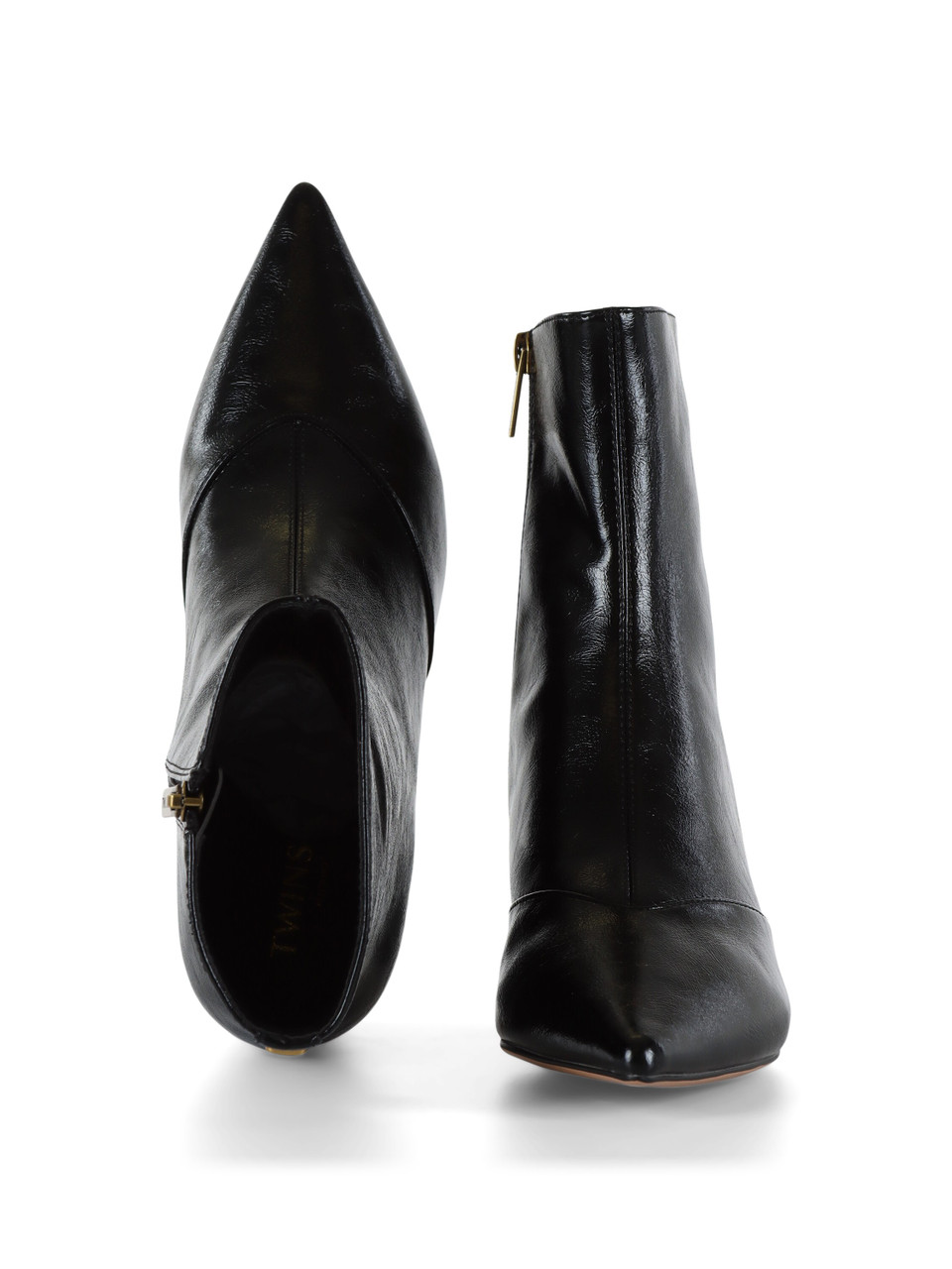 NERO | Tronchetto a punta effetto craquelé