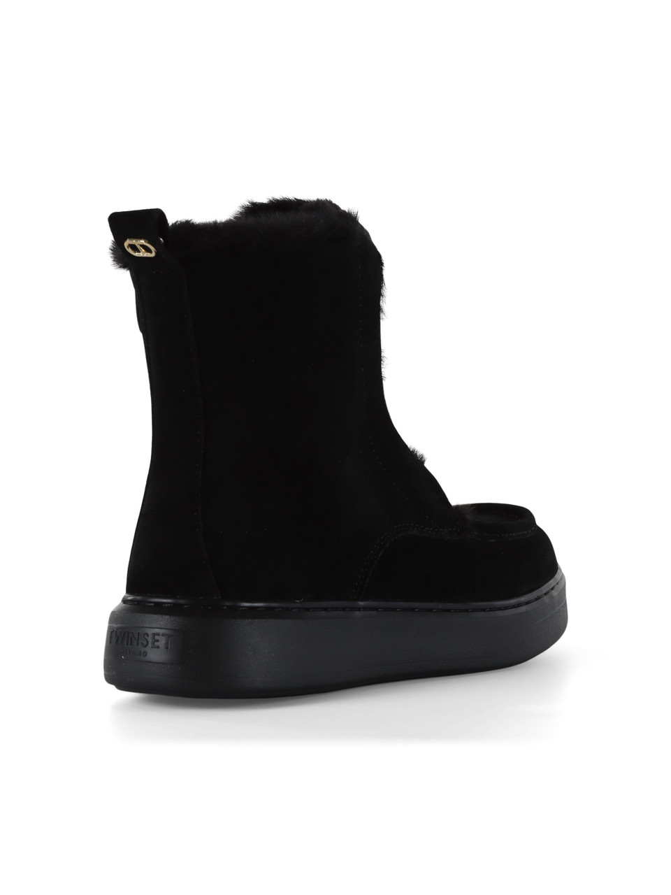 NERO | Stivaletti in suede con interno in ecopelliccia