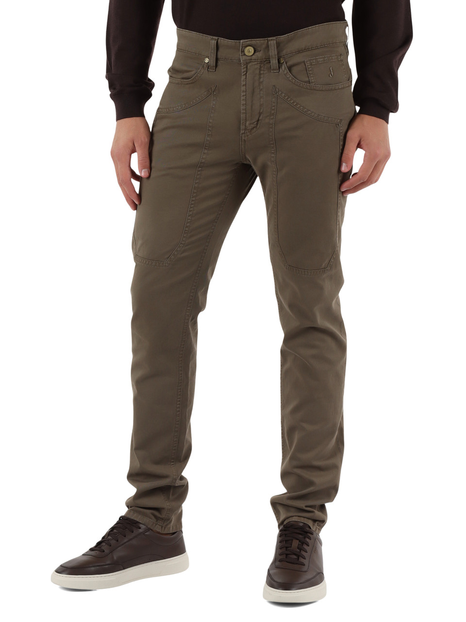 KAKI | Pantalone cinque tasche JOHN slim fit in cotone stretch