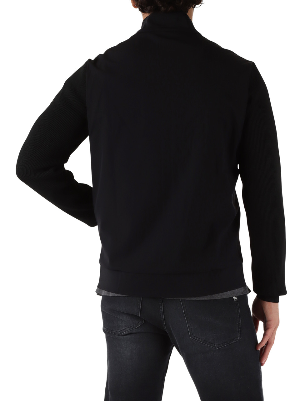 NERO | Cardigan con zip RUIZ HYBRID Softech