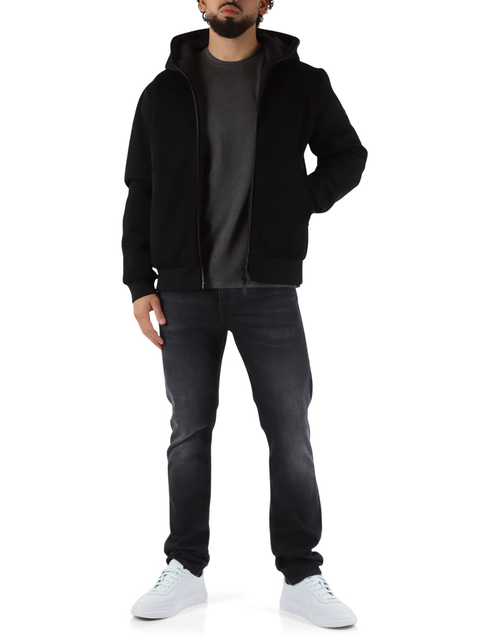 NERO | Giubbotto reversibile POLAR Tricotech con imbottitura Sofeelate