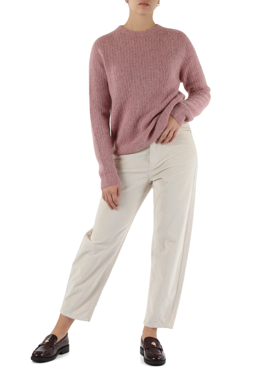 BEIGE | Pantalone Barrel fit in velluto a costine