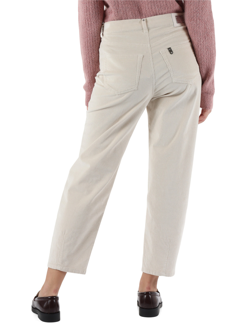 BEIGE | Pantalone Barrel fit in velluto a costine