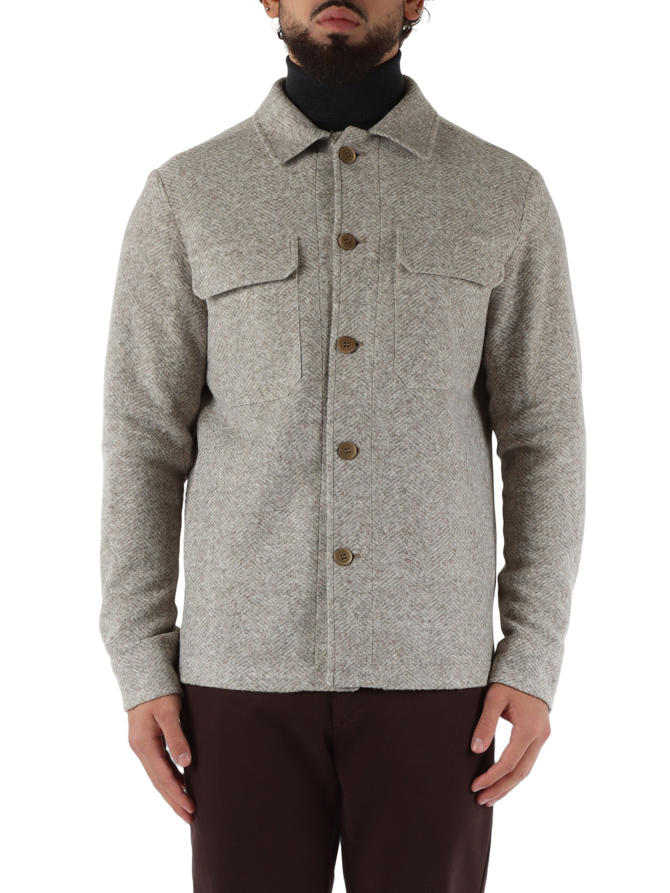 BEIGE | STUDIO: Overshirt in misto lana ORLANDO